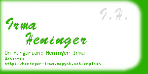 irma heninger business card
